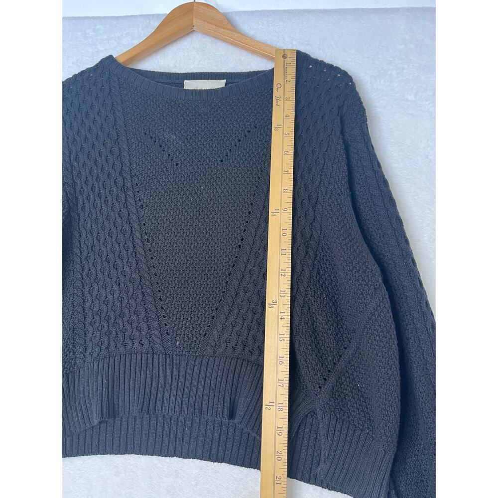 Cleobella Black Cotton Slouchy Long Sleeve Sweater sz M Boho Minimalist Ballet - Picture 7 of 8
